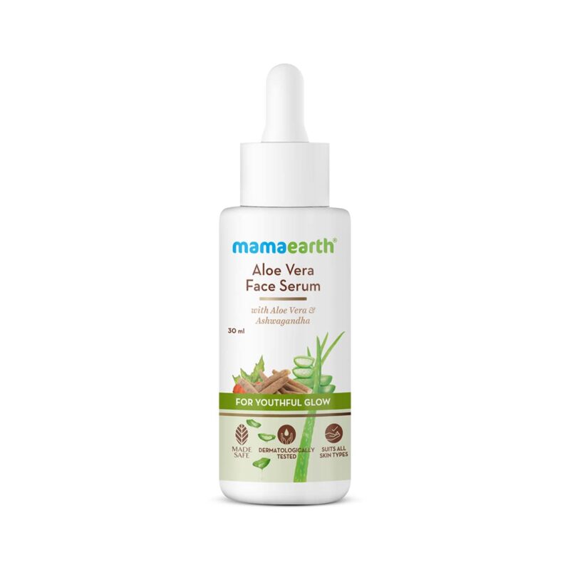 Mamaearth Aloe Vera Face Serum for glowing skin, with Aloe Vera & Ashwagandha for a Youthful Glow - 30 ml - Image 2