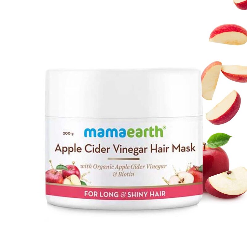 Mamaearth Apple Cider Vinegar Hair Mask For Dry and Frizzy Hair with Organic Apple Cider Vinegar & Biotin for Hair Growth, Long & Shiny Hair – 200 g - Image 2