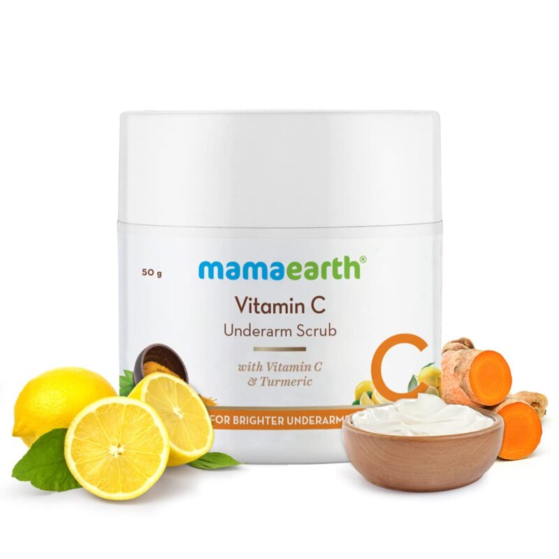 Mamaearth Vitamin C Underarm Scrub with Vitamin C and Turmeric for Brighter Underarms – 50 g