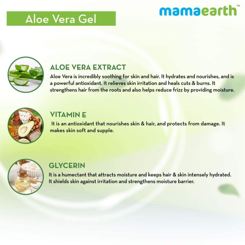 Mamaearth Aloe Vera Gel for Skin & Hair | With Pure Aloe Vera & Vitamin E | Hydrates Skin | Soothes Irritated Skin | Keeps Scalp Healthy | For Men & Women | 300 ml - Image 5