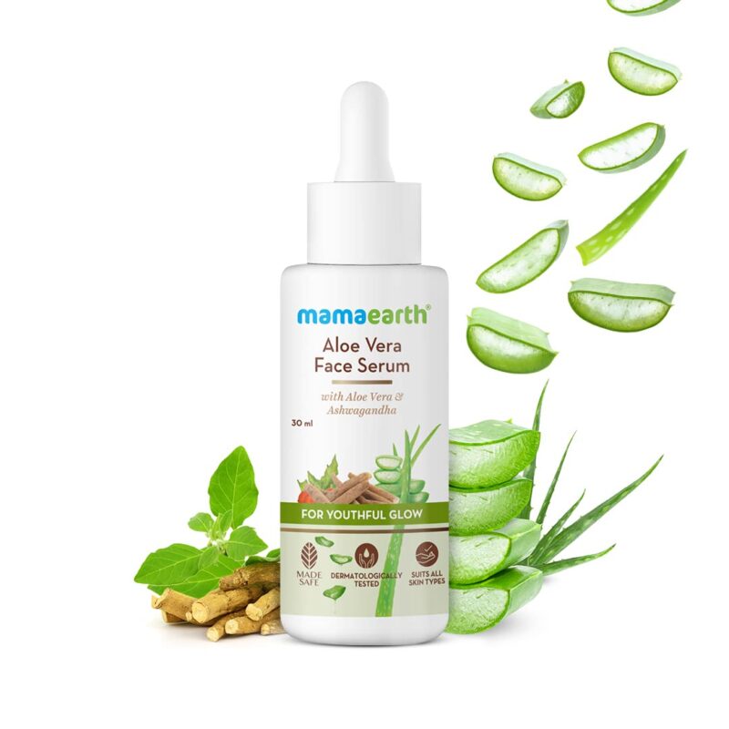Mamaearth Aloe Vera Face Serum for glowing skin, with Aloe Vera & Ashwagandha for a Youthful Glow - 30 ml - Image 3