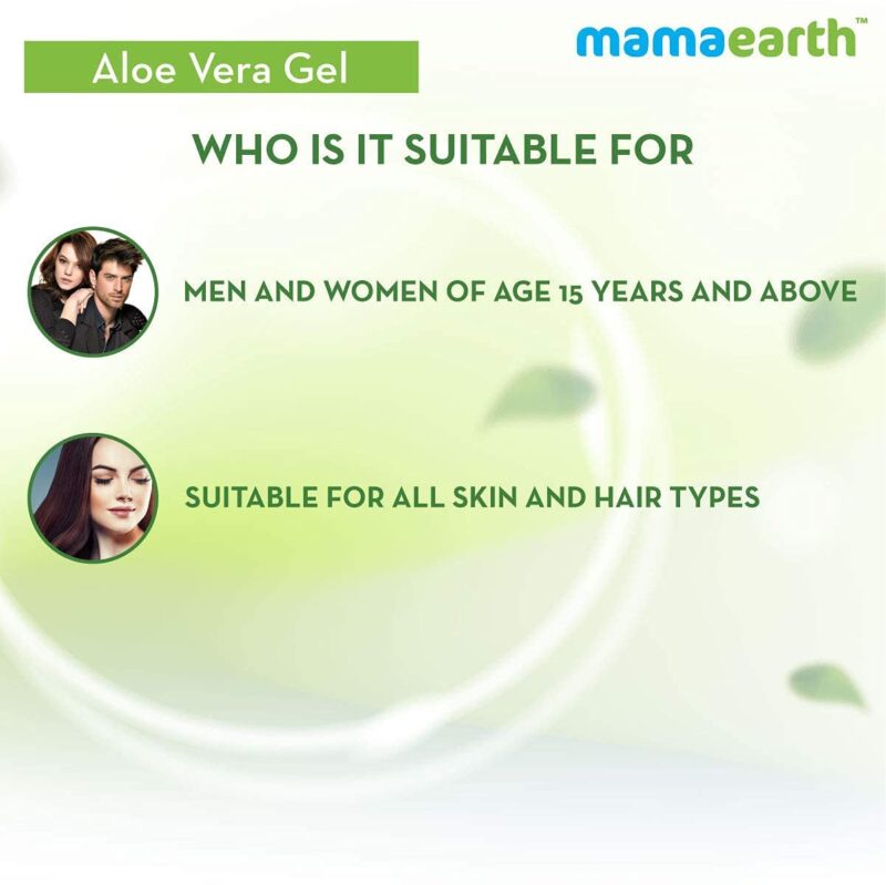 Mamaearth Aloe Vera Gel for Skin & Hair | With Pure Aloe Vera & Vitamin E | Hydrates Skin | Soothes Irritated Skin | Keeps Scalp Healthy | For Men & Women | 300 ml - Image 6