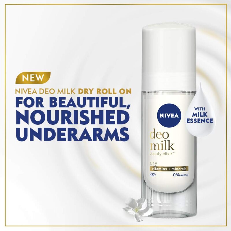 NIVEA DEO MILK SENSITIVE DEODORANT ROLL-ON EACH 40ML Pack of 2 Deodorant Roll-on For Women (100 ml, Pack of 2) - Image 2