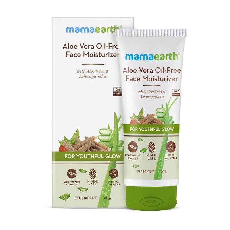 Mamaearth Aloe Vera Oil-Free Face Moisturizer for Oily Skin with Aloe Vera & Ashwagandha for a Youthful Glow - 80 g - Image 2