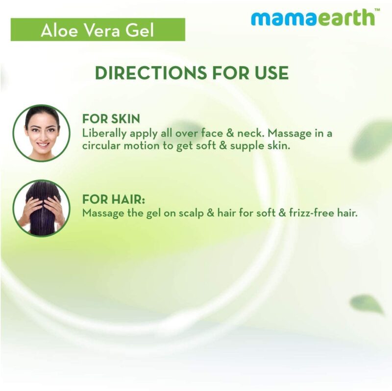 Mamaearth Aloe Vera Gel for Skin & Hair | With Pure Aloe Vera & Vitamin E | Hydrates Skin | Soothes Irritated Skin | Keeps Scalp Healthy | For Men & Women | 300 ml - Image 4