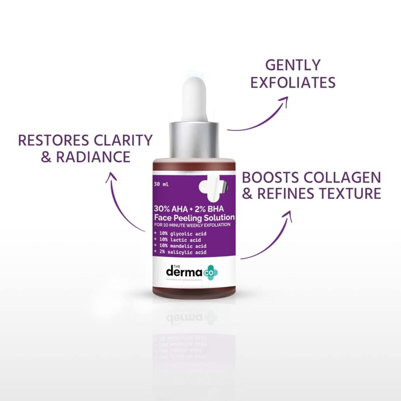 The Derma Co 30% AHA + 2% BHA Peeling Solution - 30ml | Repairing & Exfoliating | Makes Skin Glow | Cleanses Pores - Image 3