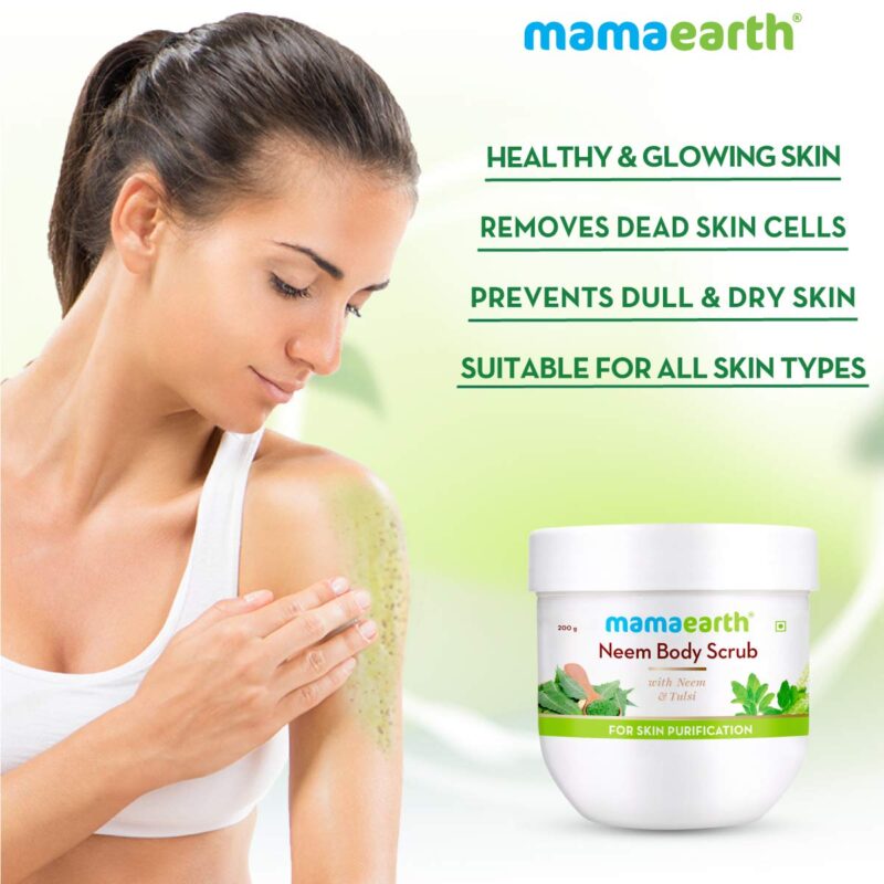 Mamaearth Neem Body Scrub with Neem & Tulsi for Skin Purification – 200 g - Image 3