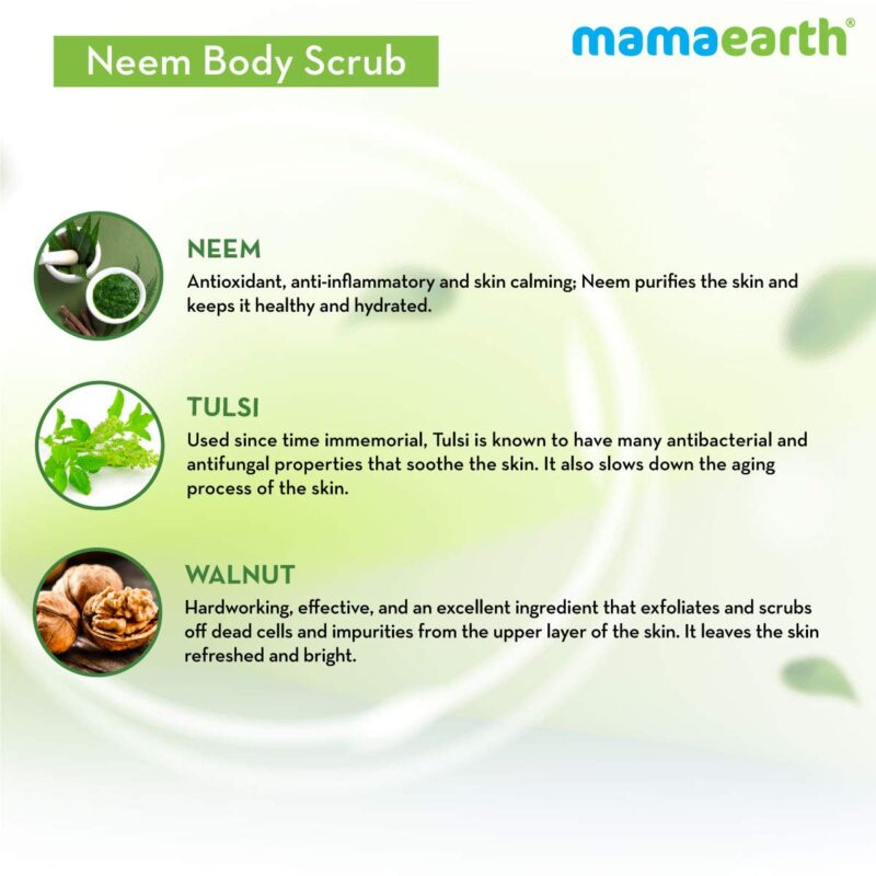 Mamaearth Neem Body Scrub with Neem & Tulsi for Skin Purification – 200 g - Image 4