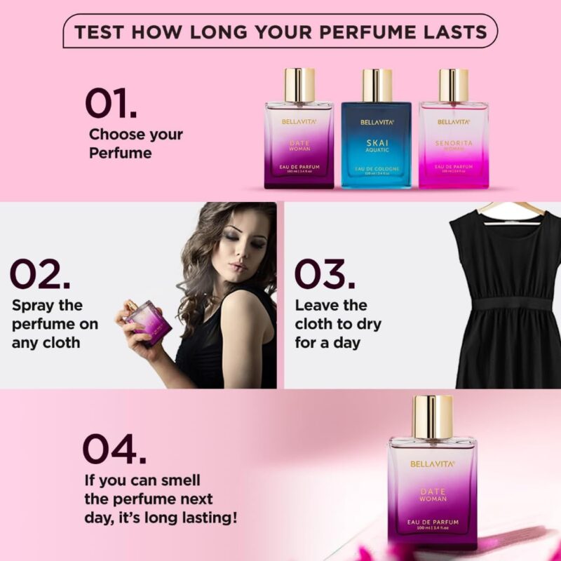 Bella Vita Luxury Date Woman Long Lasting Perfume for Women | EDP 100ml | Pink Pepper, Jasmine & Vanilla | Floral, Woody & Fruity Premium | Fragrance You’ll Love | Perfect Mothers Day Gift for Mom - Image 2