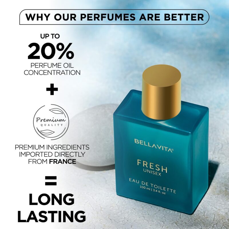 Bella Vita Luxury Fresh Unisex Long Lasting Perfume for Man and Woman | EDT 100ml | Bergamot, Lavender, Ylang Ylang | Citrus, Floral Premium Fragrance for Men and Women - Image 4