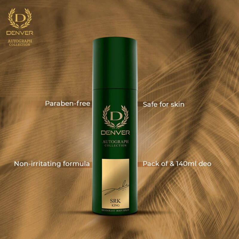 DENVER SRK King Deodorant Autograph Collection - (140ML) | Long Lasting Luxury Deo Spray - For Men - Image 4