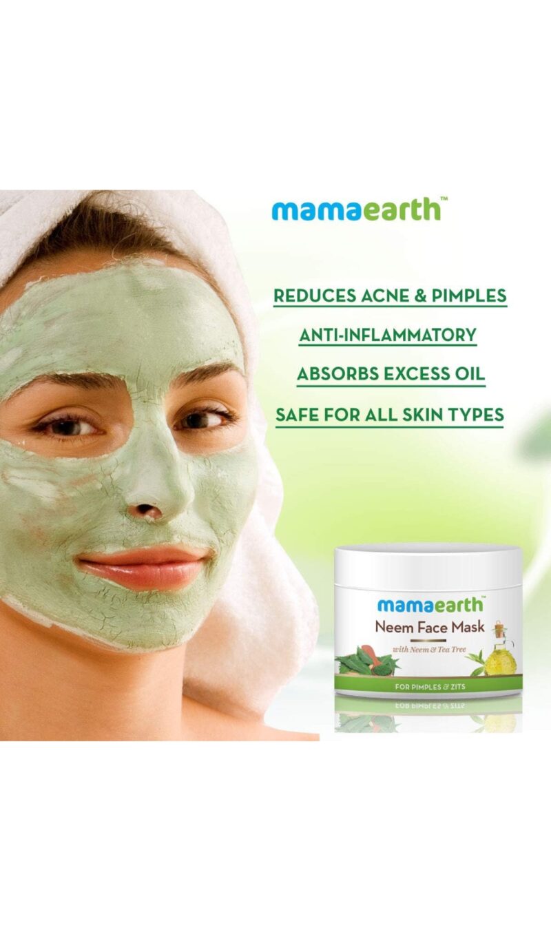 Mamaearth Face Pack Cream with Neem and Tea Tree For Pimples and Zits (100 ml) - Image 3