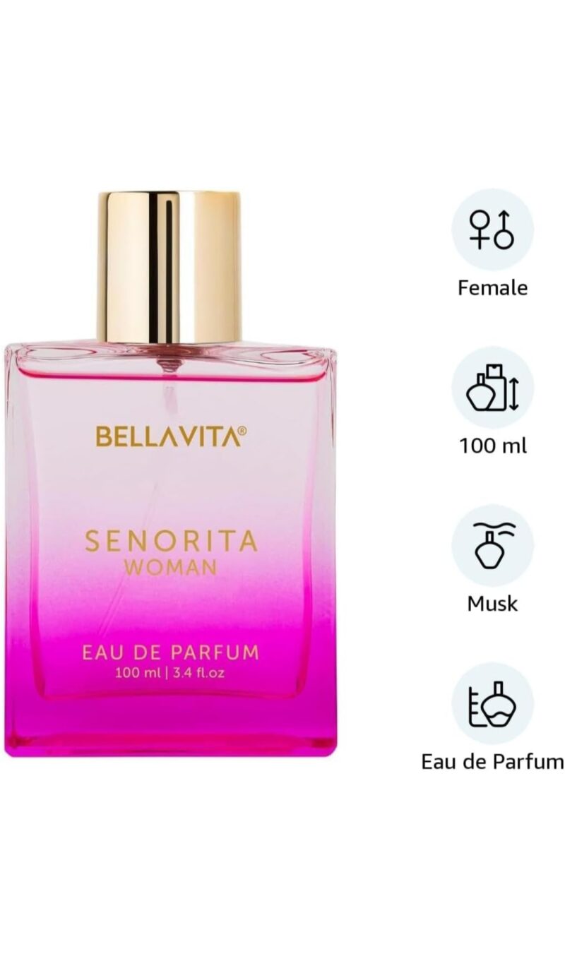 BELLAVITA Senorita Woman Long Lasting Perfume for Women | EDP 100ml | Floral & Fruity Women's Premium Fragrance | Yuzu, Lotus, Magnolia, Musk | Perfect for Day Events - Image 2