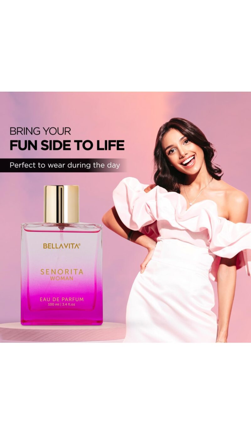 BELLAVITA Senorita Woman Long Lasting Perfume for Women | EDP 100ml | Floral & Fruity Women's Premium Fragrance | Yuzu, Lotus, Magnolia, Musk | Perfect for Day Events