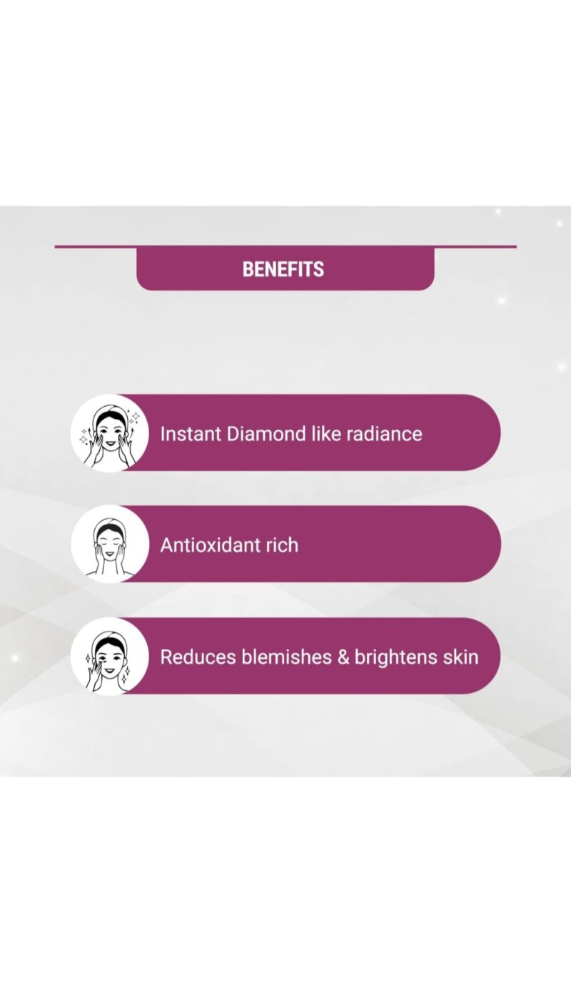 Lotus Herbals Radiant Diamond Cellular Radiance 1 Facial Kit | With Diamon Dust & Cinnamon | For All Skin Types - Image 4