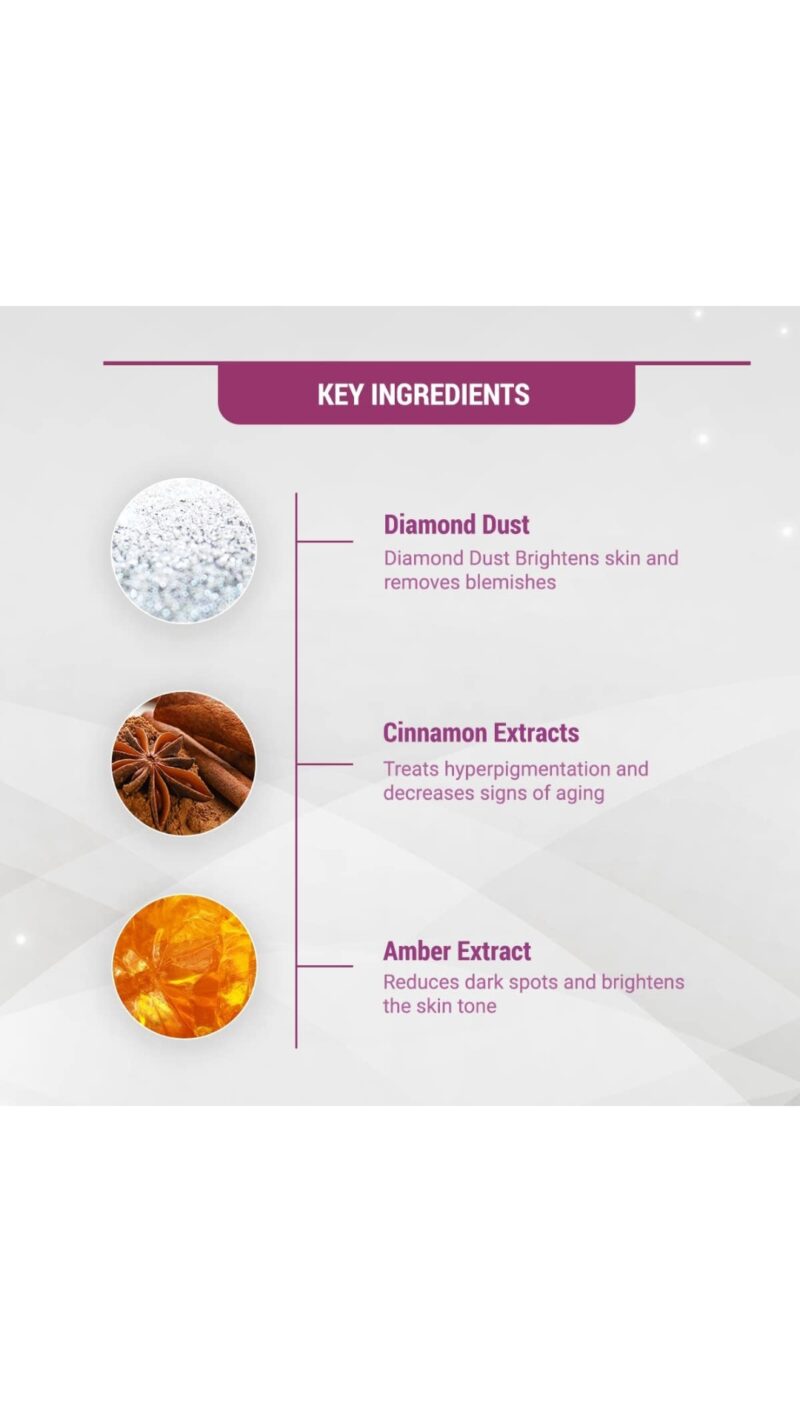 Lotus Herbals Radiant Diamond Cellular Radiance 1 Facial Kit | With Diamon Dust & Cinnamon | For All Skin Types - Image 5