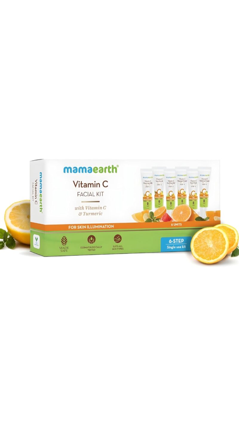 Mamaearth Vitamin C Facial Kit with Vitamin C & Turmeric for Skin Illumination - 60 g