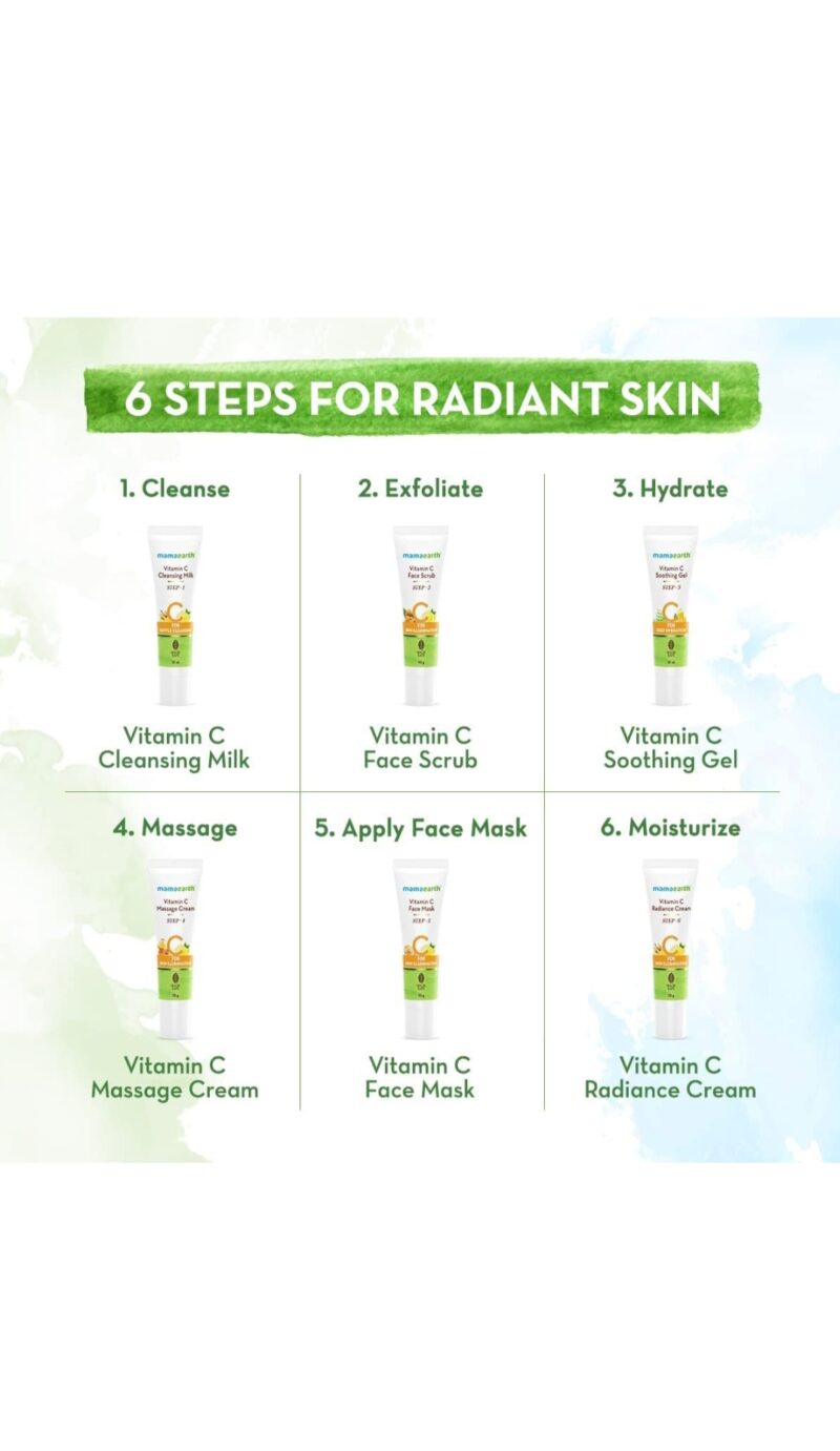 Mamaearth Vitamin C Facial Kit with Vitamin C & Turmeric for Skin Illumination - 60 g - Image 3