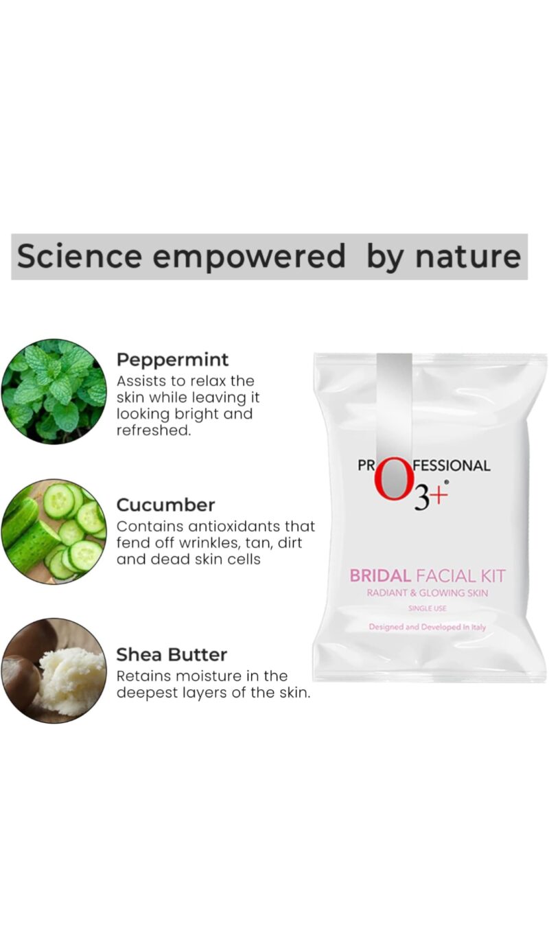 O3+ Bridal Facial Kit for Radiant & Glowing Skin with Hyaluronic Acid, Glycolic Acid and Niacinamide - Ideal for All Skin Types (60g+69ml) - Image 5