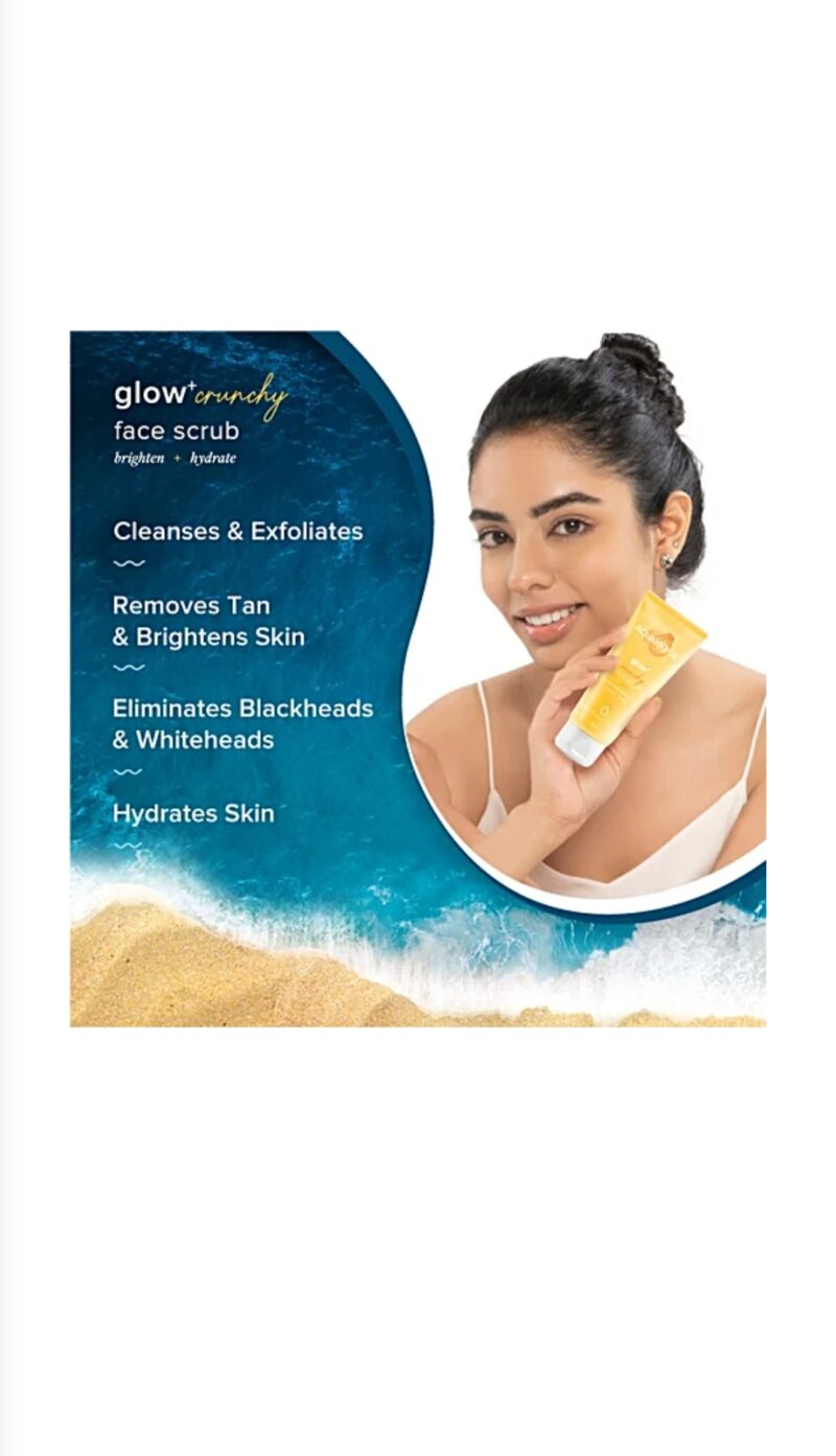 Aqualogica Glow+ Crunchy Face Scrub -Vitamin C & Papaya, For Deep Exfoliation & Cleansing, Refines, Brightens, 100 ml - Image 3