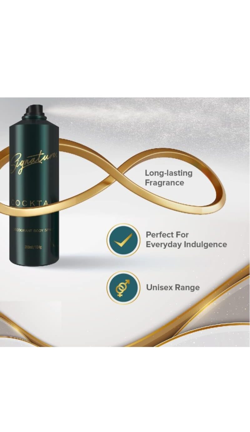 Signature Cocktail Deodorant 200ml | Unisex Floral Fruity Long Lasting Fragrance Deo | Skin Friendly & Fresh Scent Body Spray | Protection From Sweat & Bad Odour | No Gas Perfume For Men & Women - Image 4