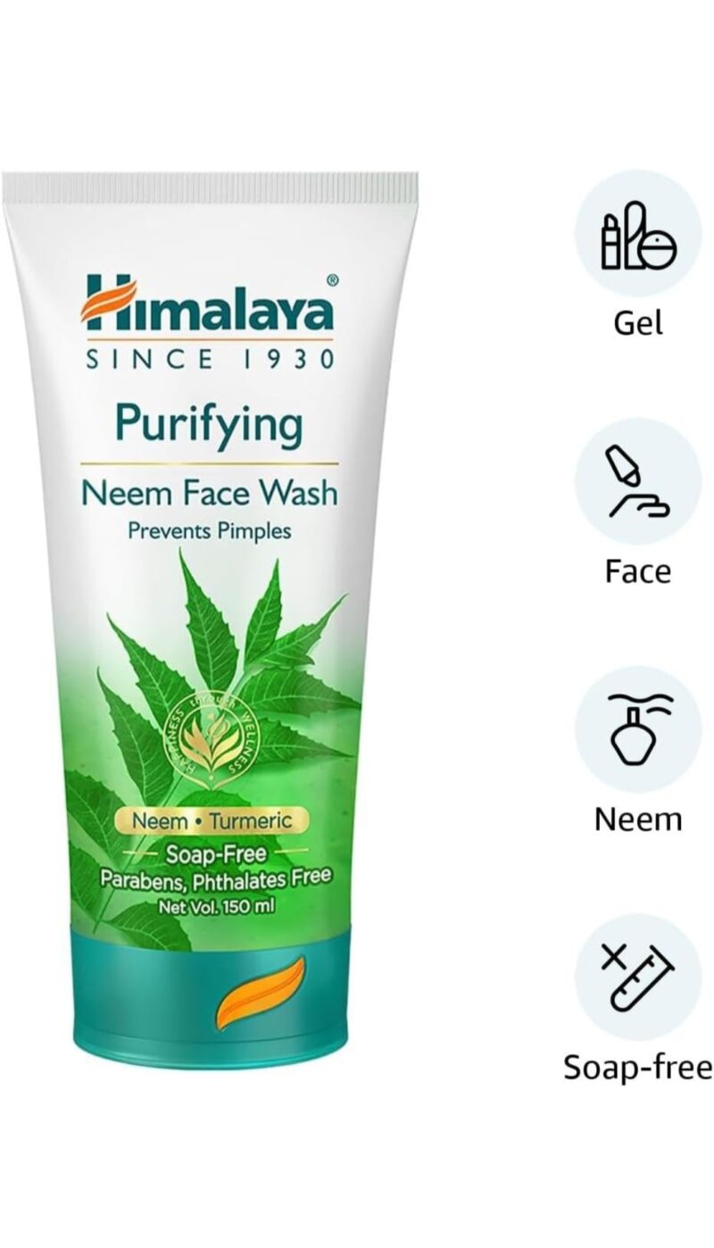 Himalaya Purifying Neem Face Wash|Clinically proven to fight against acne and pimples|Gently cleanses|100% naturally derived Neem|Works from 1st wash|For both men and women|150 ml - Image 2