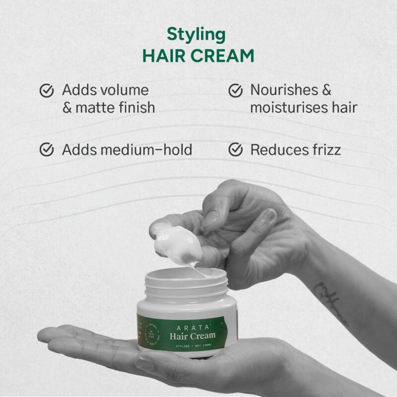 Arata Styling Hair Cream | 100g | Soft Hold & Frizz Control | For All Hair Types - Image 3