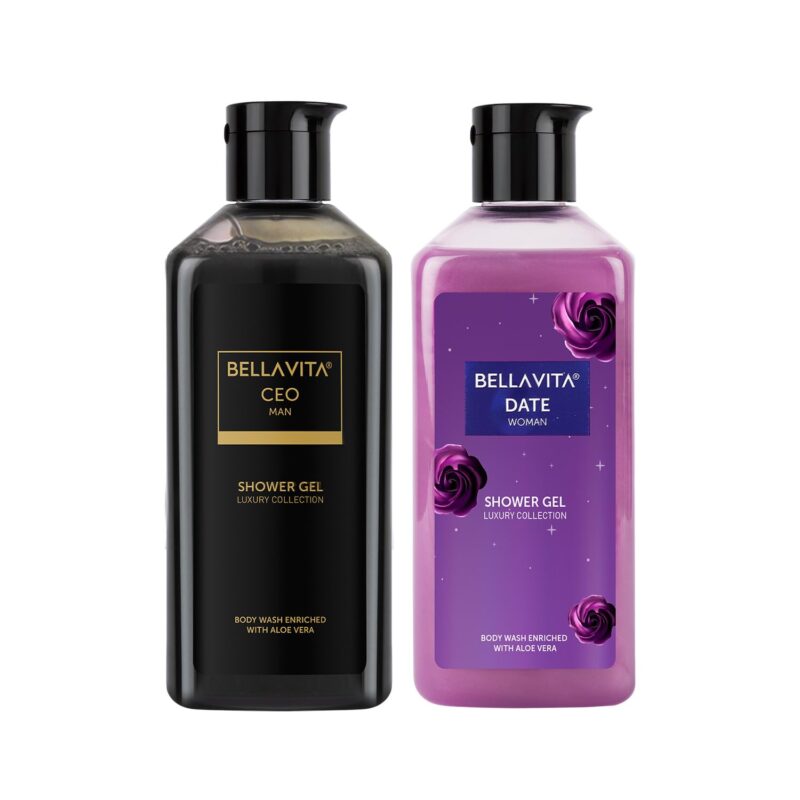 Bella Vita Luxury Shower Gel Combo – CEO for Men & DATE for Women | Body Wash with Aloe Vera, Long-Lasting Fragrance, 500ml Each (Pack of 2)