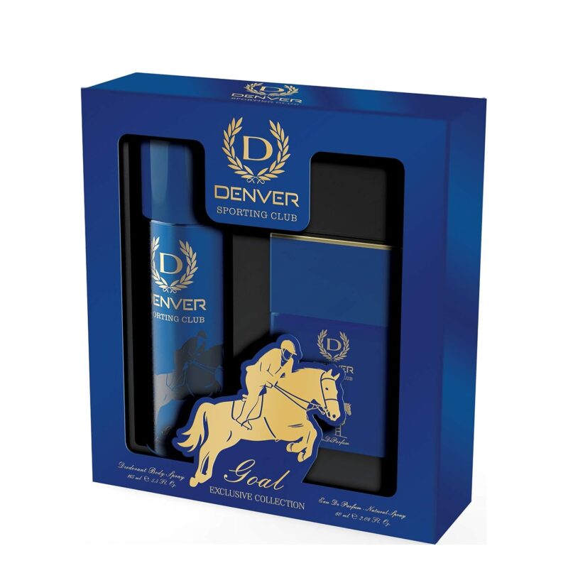 Denver Sporting Club Goal Gift Set for Men – Eau De Parfum (60ml) + Deodorant Body Spray (165ml) | Long-Lasting Fragrance Combo | Premium Gifting Set