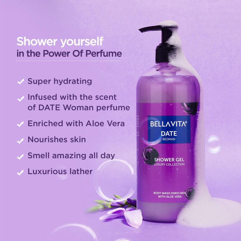 Bella Vita Luxury DATE Woman Shower Gel – Enriched with Aloe Vera (500ml) - Image 6