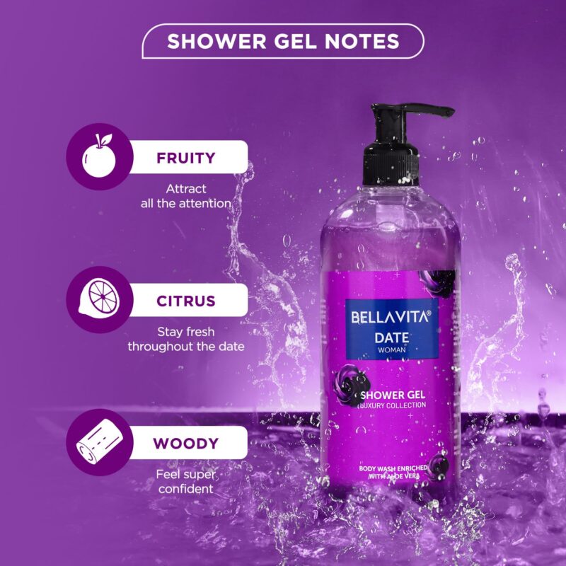 Bella Vita Luxury DATE Woman Shower Gel – Enriched with Aloe Vera (500ml) - Image 4