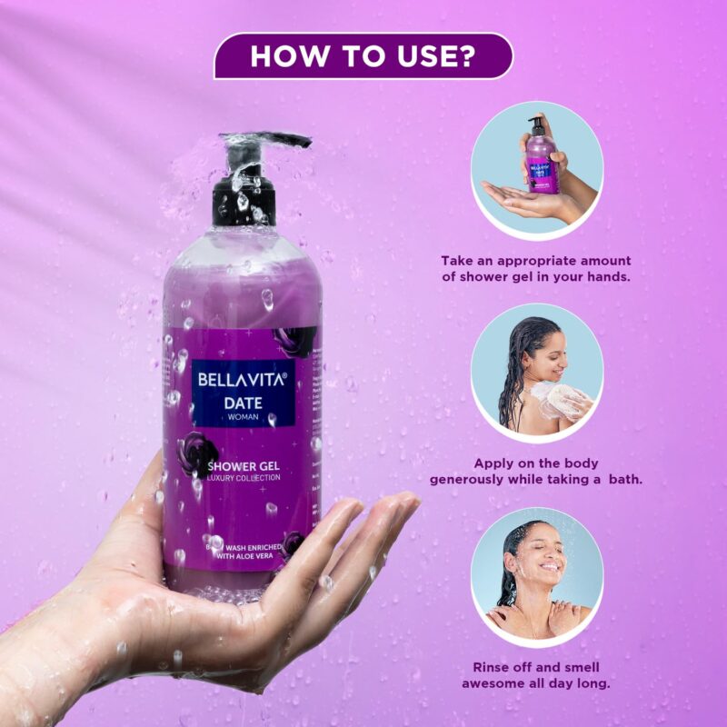 Bella Vita Luxury DATE Woman Shower Gel – Enriched with Aloe Vera (500ml) - Image 3