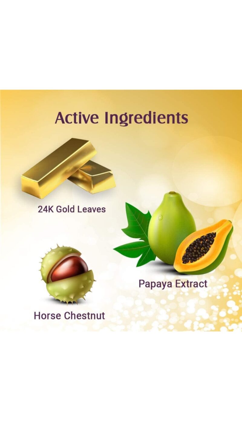 Lotus Herbals Radiant Gold Cellular Glow 1 Facial Kit | With 24K Gold leaves | For Skin Glow | All Skin Types | 37g - Image 2
