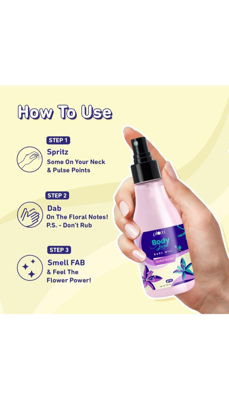 Plum BodyLovin' Body Mist – Orchid You Not | Long-Lasting Floral Fragrance with Refreshing Notes | Travel-Friendly Perfume Spray for Women – 150 ml - Image 4