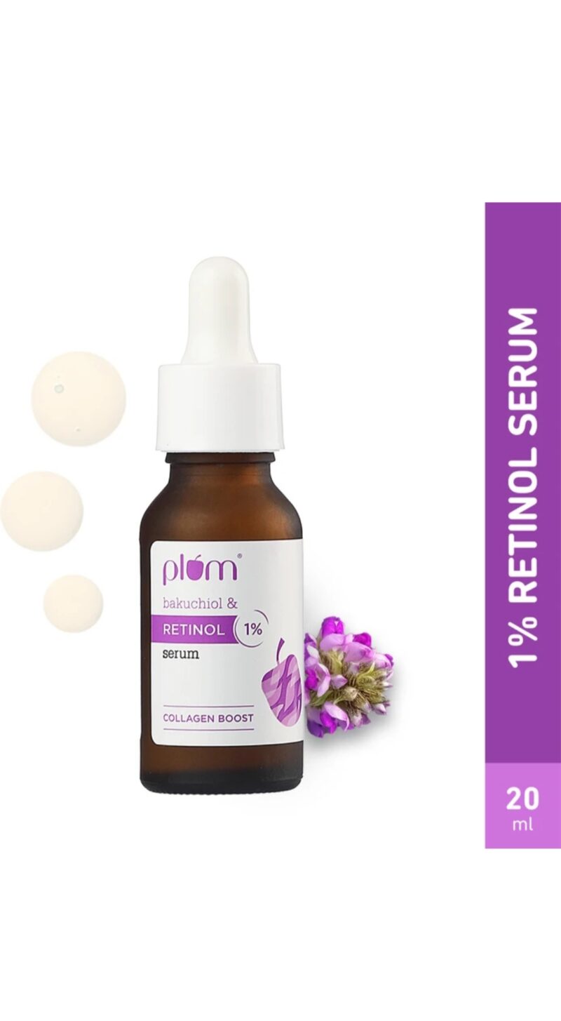 Plum 1% Retinol & Bakuchiol Face Serum | Collagen Boost | 20 ml