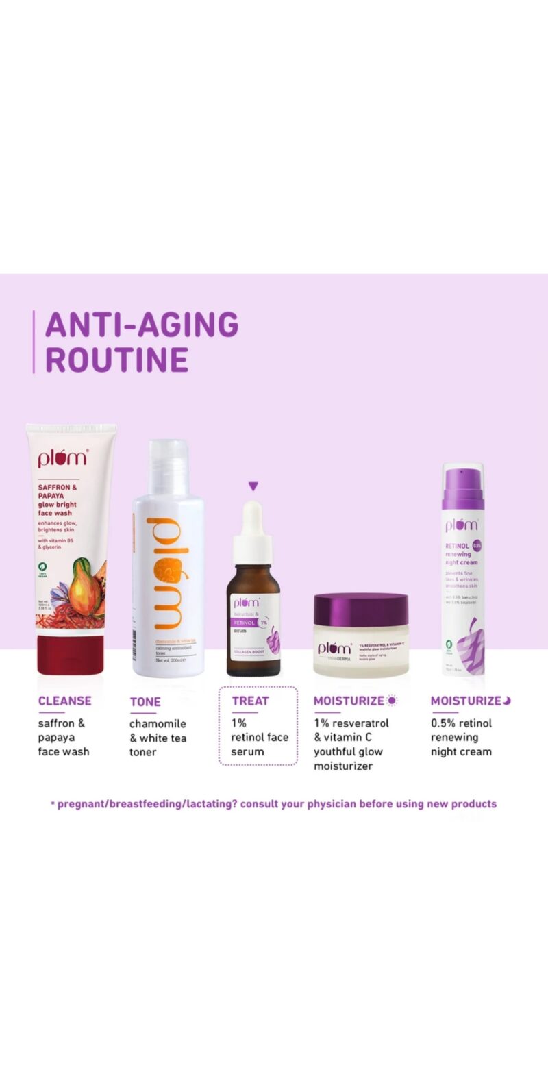Plum 1% Retinol & Bakuchiol Face Serum | Collagen Boost | 20 ml - Image 5