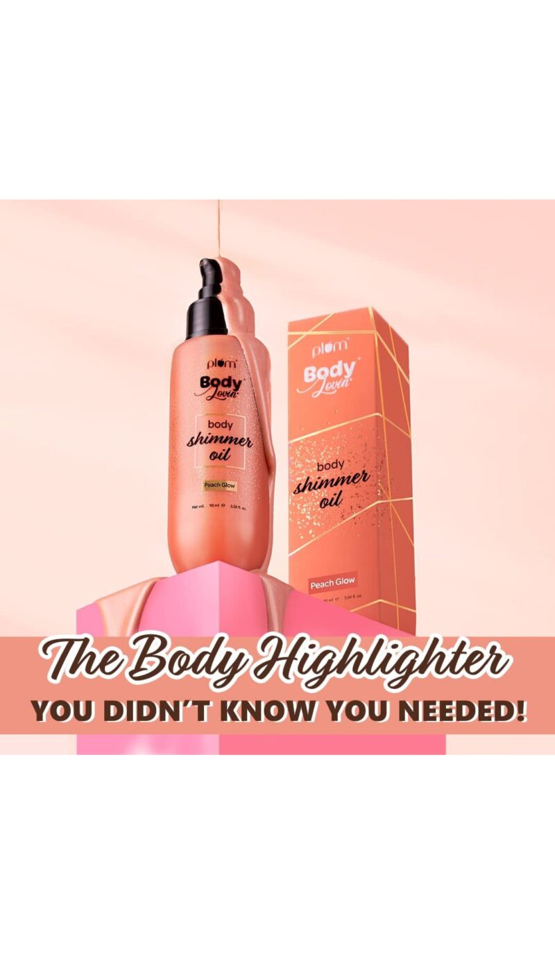Plum BodyLovin’ Peach Glow Body Shimmer Oil – 90 ml - Image 2