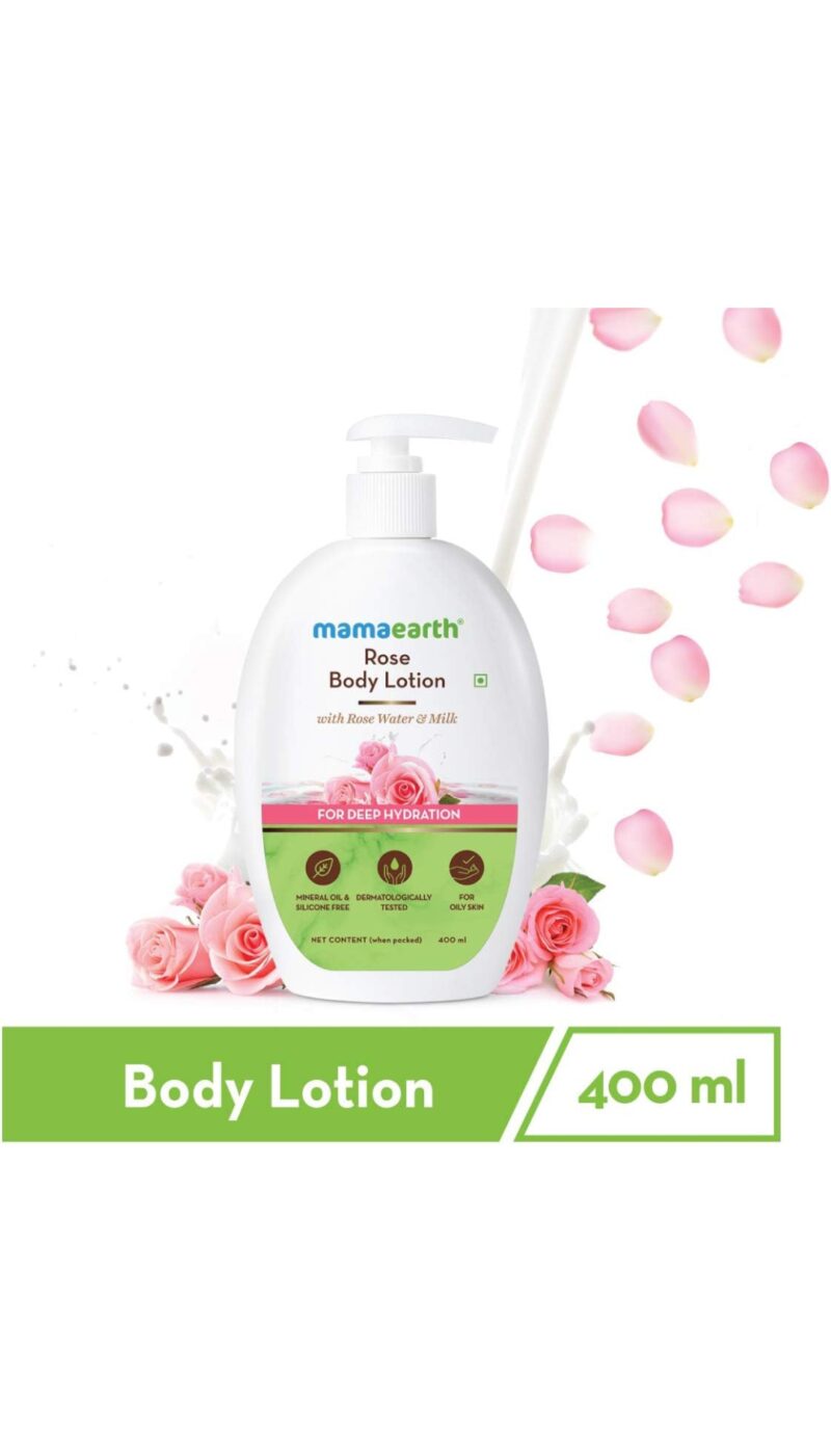 Mamaearth Rose Body Lotion for Men and Women for Dry Skin with Rose Water and Shea Butter for Winter & Summer -400ml - Image 2