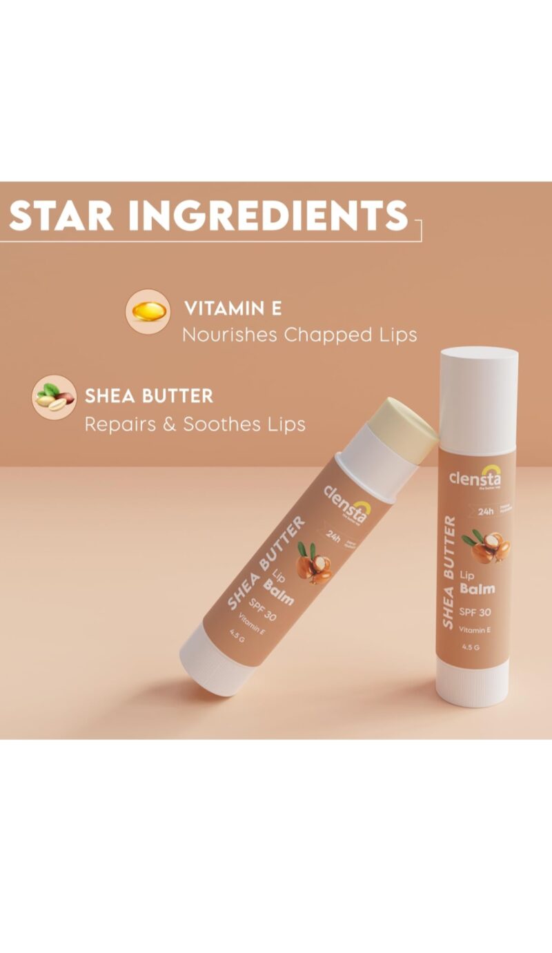 Clensta Shea Butter Lip Balm SPF 30 – 4.5g - Image 2