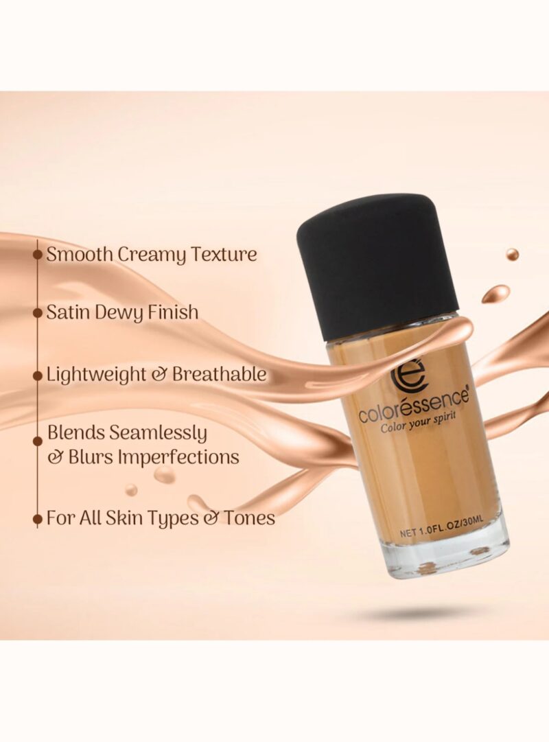 Coloressence Liquid Foundation | Waterproof Long Stay | Buildable Coverage |Pink Beige-30ml - Image 4