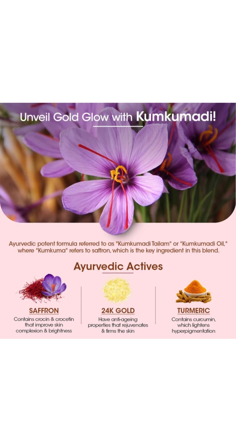 TAC - The Ayurveda Co. Kumkumadi Radiant Glow Duo - Kumkumadi Face Moisturizer & Face Serum (50Ml + 30Ml) - Image 3