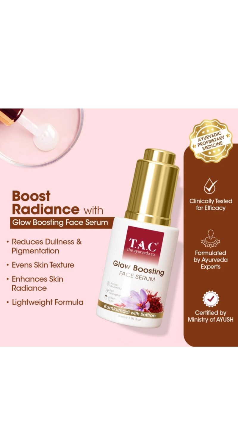 TAC - The Ayurveda Co. Kumkumadi Radiant Glow Duo - Kumkumadi Face Moisturizer & Face Serum (50Ml + 30Ml) - Image 4