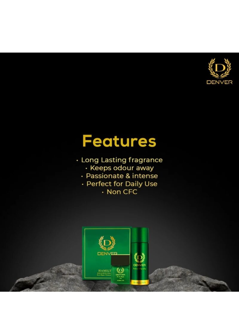 Denver Hamilton Exclusive Collection Gift Pack - Eau De Parfum (60ml) + Deodorant Body Spray (165ml) - Image 2