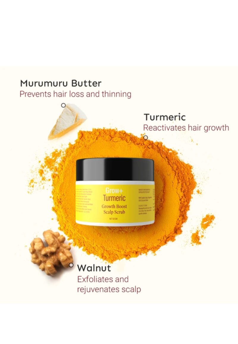 Arata Grow+ Turmeric Hair Oil & Scalp Scrub Combo - Image 4