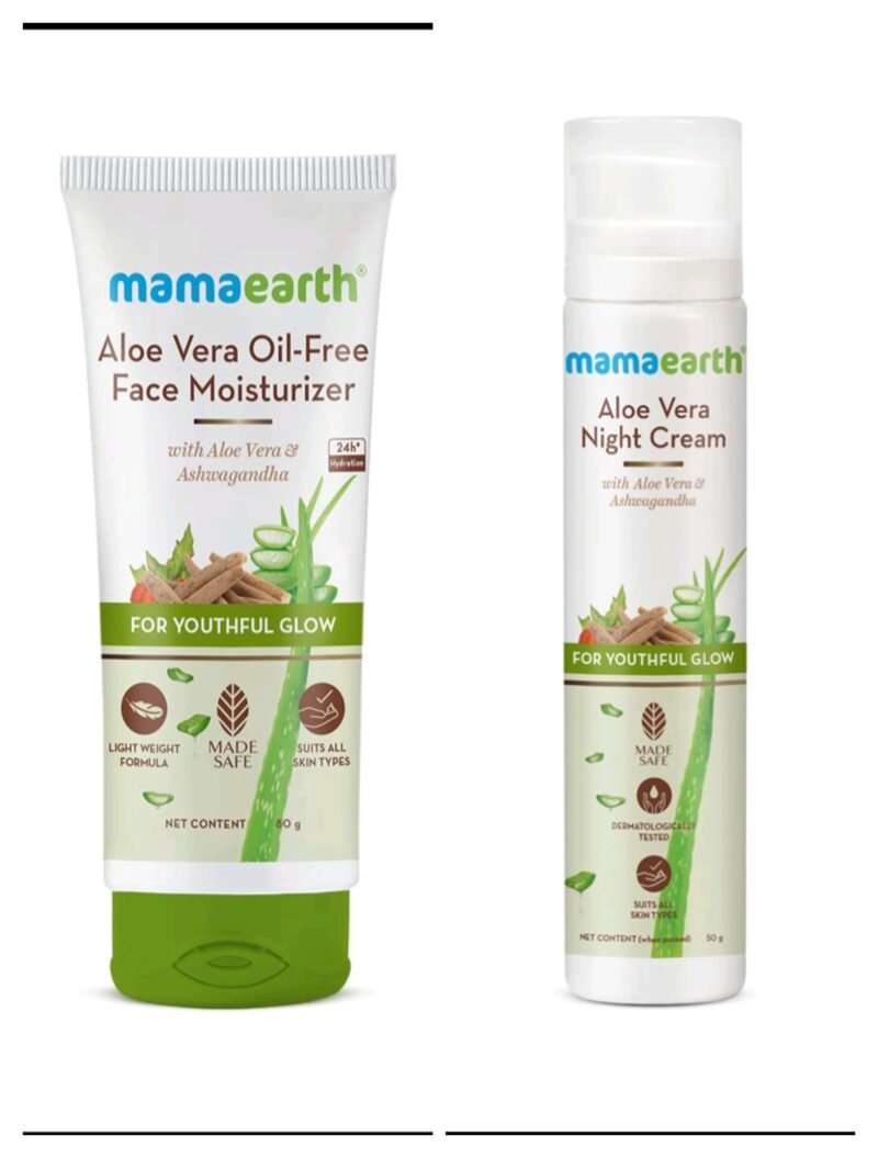 Mamaearth Aloe Vera Skincare Combo – Oil-Free Moisturizer & Night Cream