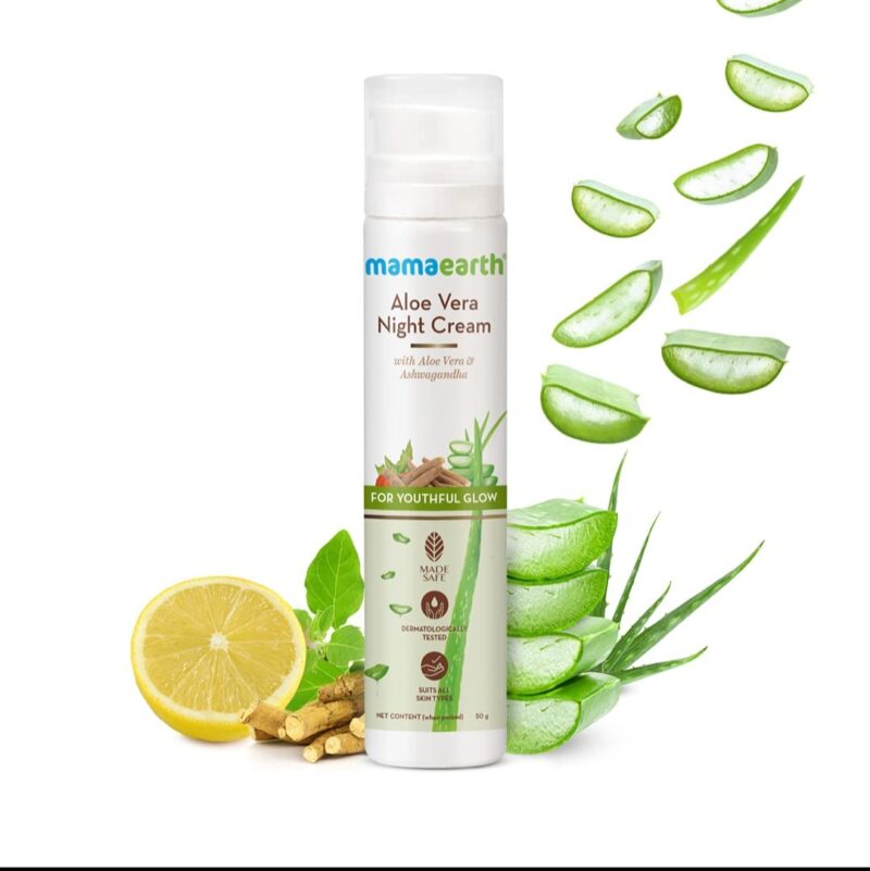 Mamaearth Aloe Vera Skincare Combo – Oil-Free Moisturizer & Night Cream - Image 3
