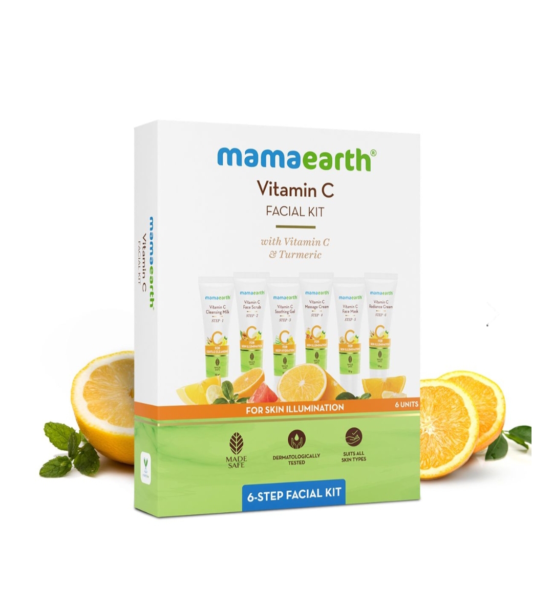 Mamaearth Vitamin C Facial Kit | Glow & Radiance Boost | 6 Step Home Facial