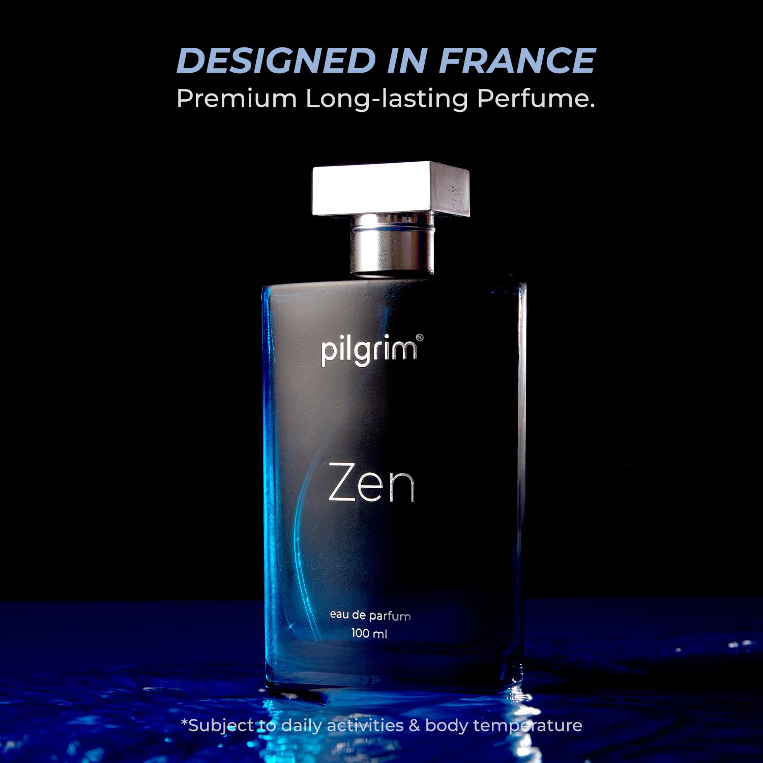 Pilgrim Men Zen Eau De Parfum With Aqua Notes & Aromatic Vetiver | Long Lasting Aquatic Fragrance | Experience Breeze Along The Ocean | Designed in France | 100 Ml Visit the Pilgrim Store - Image 2