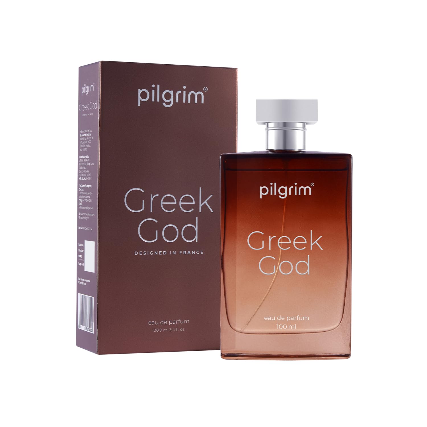 Pilgrim Greek God Perfume For Men (Eau De Parfum) With Smoky Cedarwood & Sandalwood | Long Lasting Perfume For Men | Their Feet | Designed In France | 100 Ml, Spray
