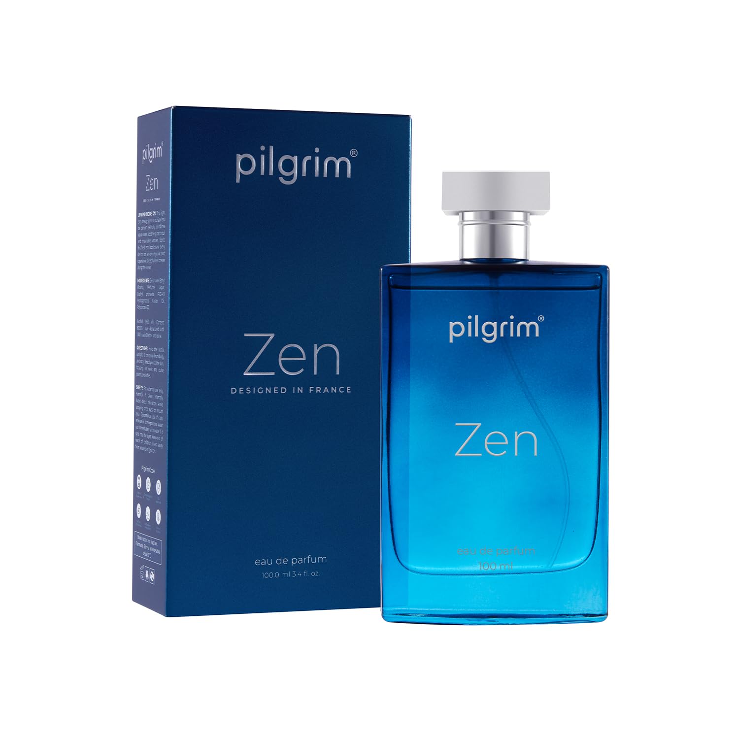 Pilgrim Men Zen Eau De Parfum With Aqua Notes & Aromatic Vetiver | Long Lasting Aquatic Fragrance | Experience Breeze Along The Ocean | Designed in France | 100 Ml Visit the Pilgrim Store